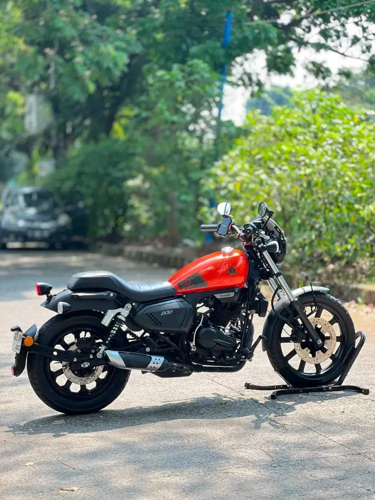 LOOK VINTAGE! BENELLI MOTOBI EVO 200 ORANGE 2024 KM 5K PAJAK PANJANG