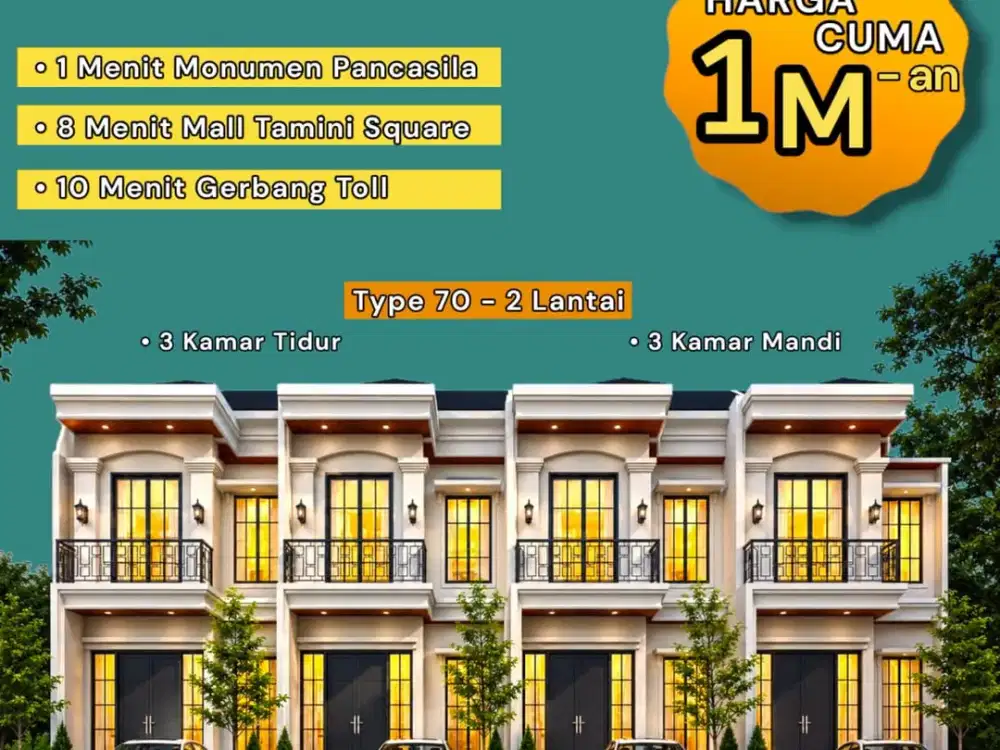 Rumah mewah pinggir jalan raya lubang buaya Legalitas SHM