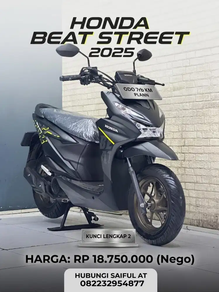 Odo 7rb Simpenan!!Honda Beat Street 2025 N Asli Black Mulus-Mustika