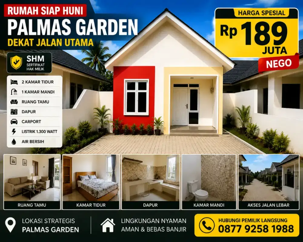 DIJUAL CEPAT BU RUMAH BAGUS PALMAS GARDEN RESIDEN