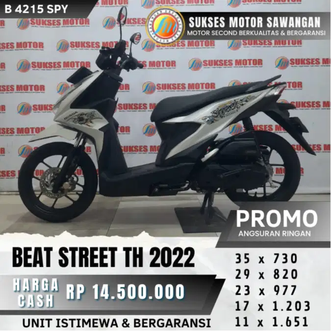 ISTIMEWA HONDA BEAT STREET TH 2022 BISA CASH KREDIT UNIT MULUS GARANSI