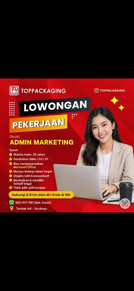 Dicari Admin Marketing