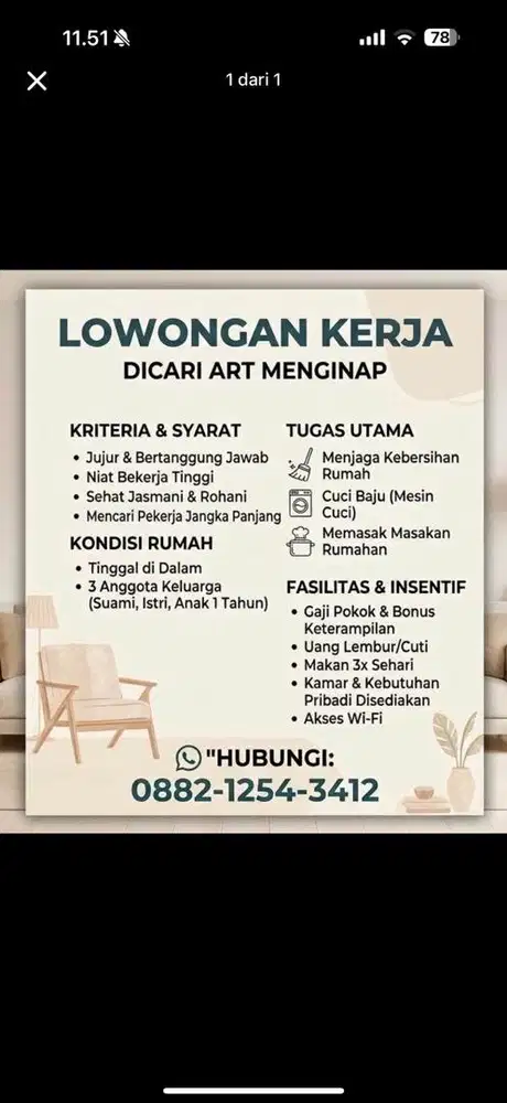 DICARI ART NGINAP/PP Majikan langsung