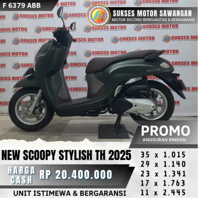 HONDA NEW SCOOPY STYLISH TH 2025 HIJAU KEYLES MULUS BISA CASH KREDIT