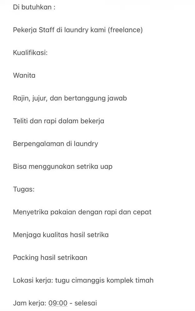 Freelance laundry