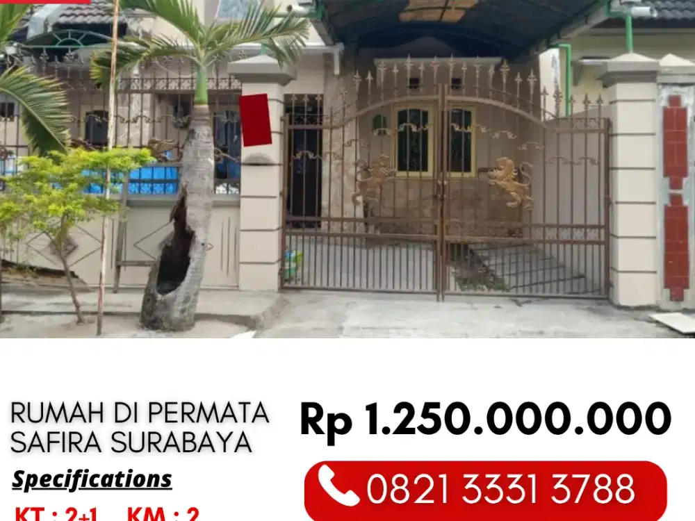 Rumah Siap Huni Untuk Keluarga Muda 1 Miliaran di Permata Safira Regency Lidah Kulon Surabaya