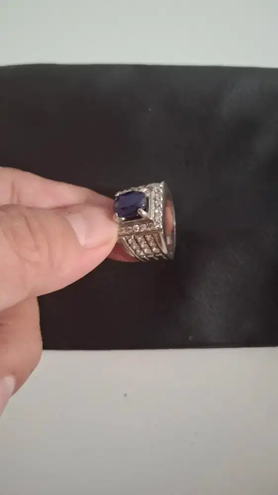 Jual Natural blue sapphire ring perak