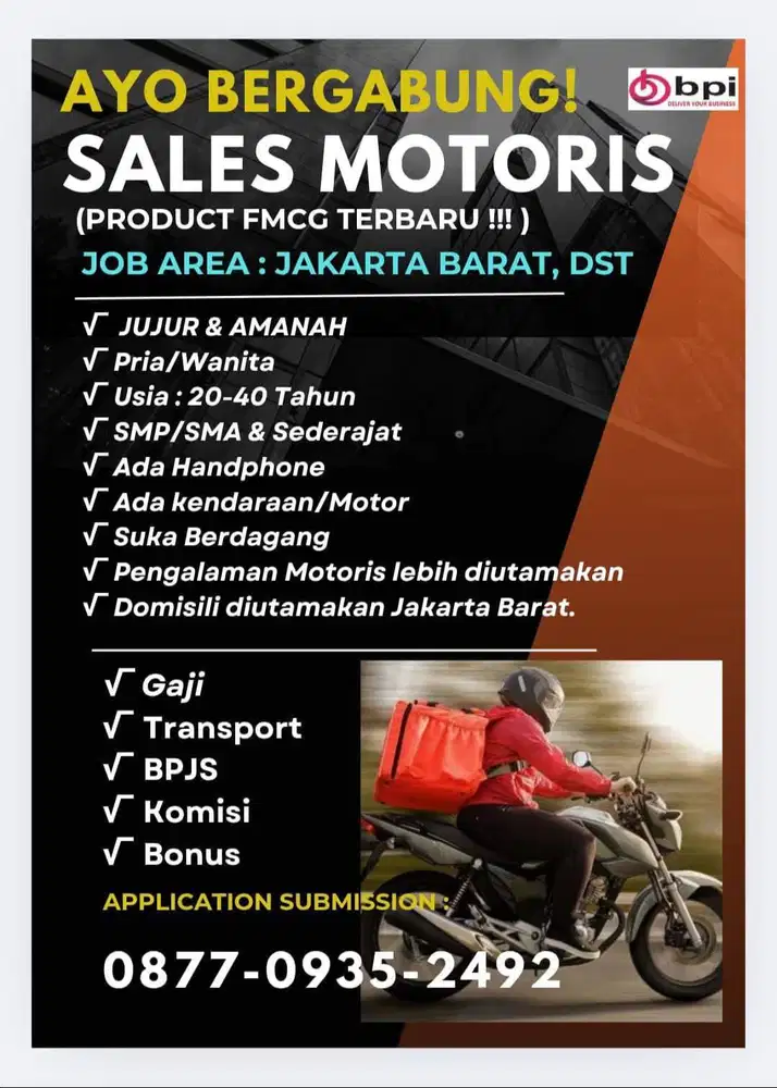 LOKER SALES MOTORIS JAKARTA BARAT CENGKARENG