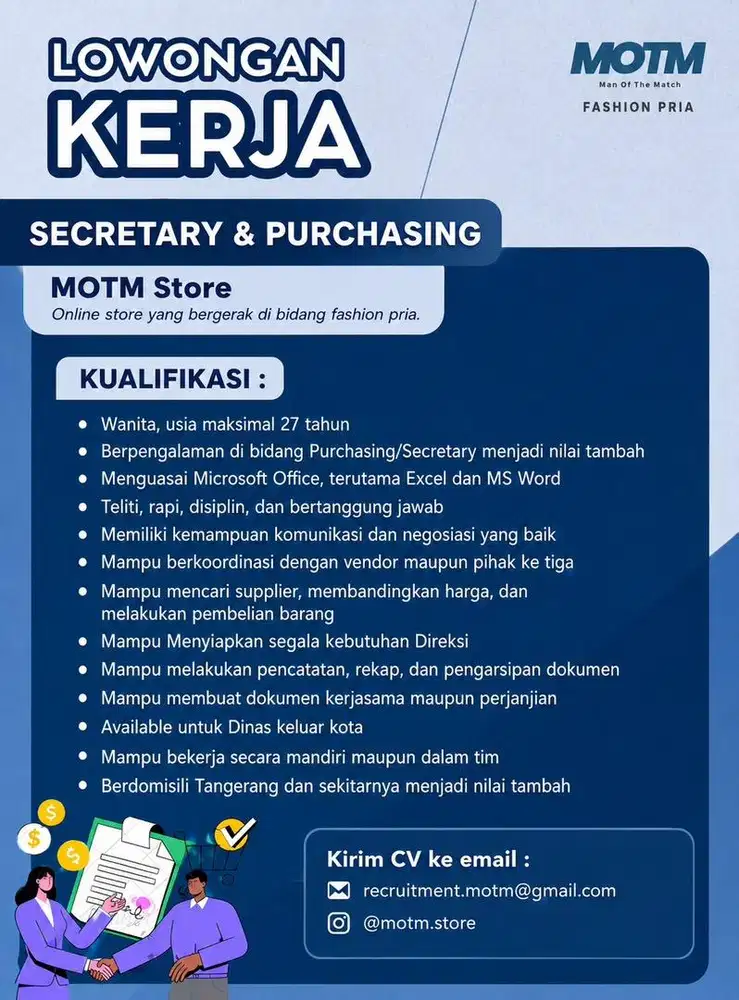 WE ARE HIRING SECRETARY DAN PURCHASING