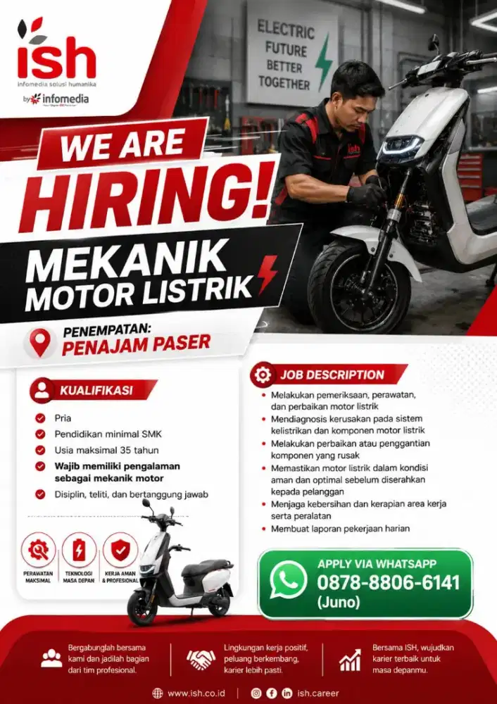 Lowongan Mekanik Motor Listrik