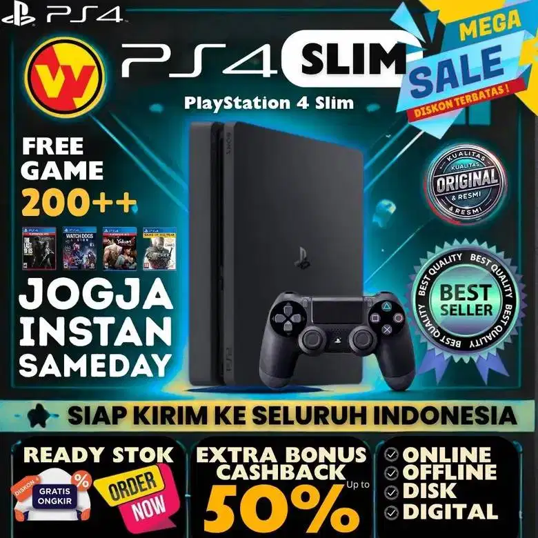 SONY PS4 SLIM Bonus FULLGAMES di Wijaya Games Jogja