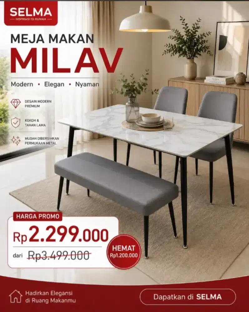 Meja Makan Set Lengkap