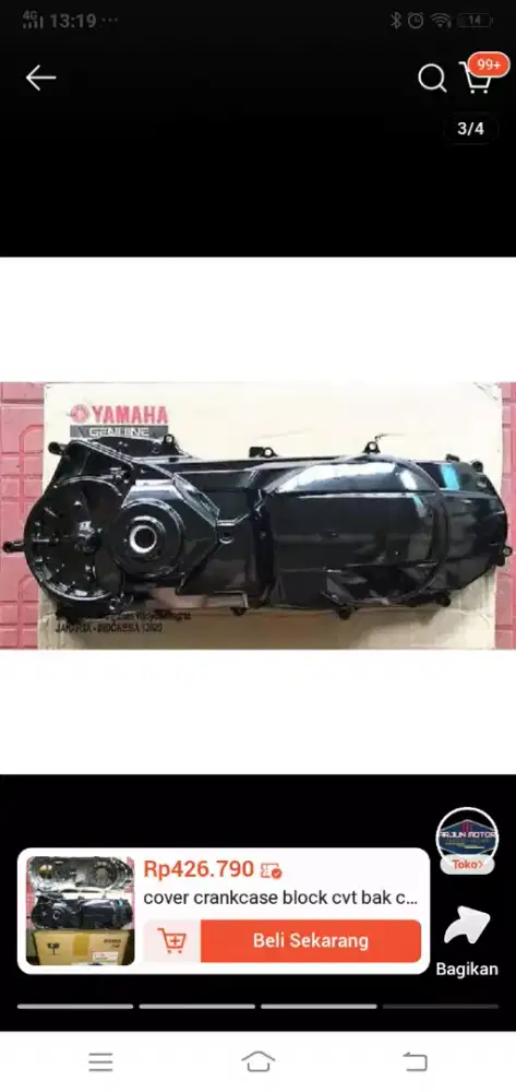 Crankcase cvt bak cvt xeon gt 125 rc 125 baru original