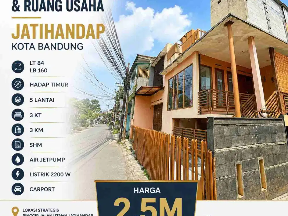 Rumah tinggal & ruang usaha strategis di Jatihandap, Bandung
