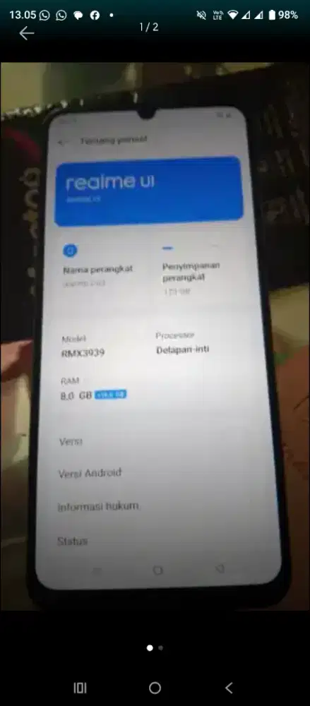 Murah hp Realme C63 ram 8/128 mulus normal jaya
