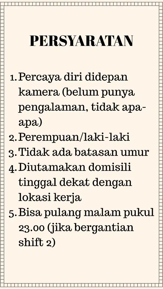 Dibutuhkan Segera Host Live Steaming