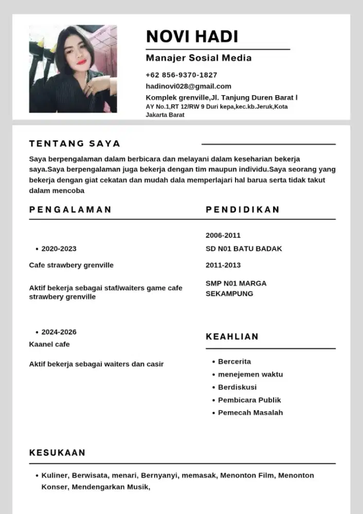 Saya mencari kerja apa aja