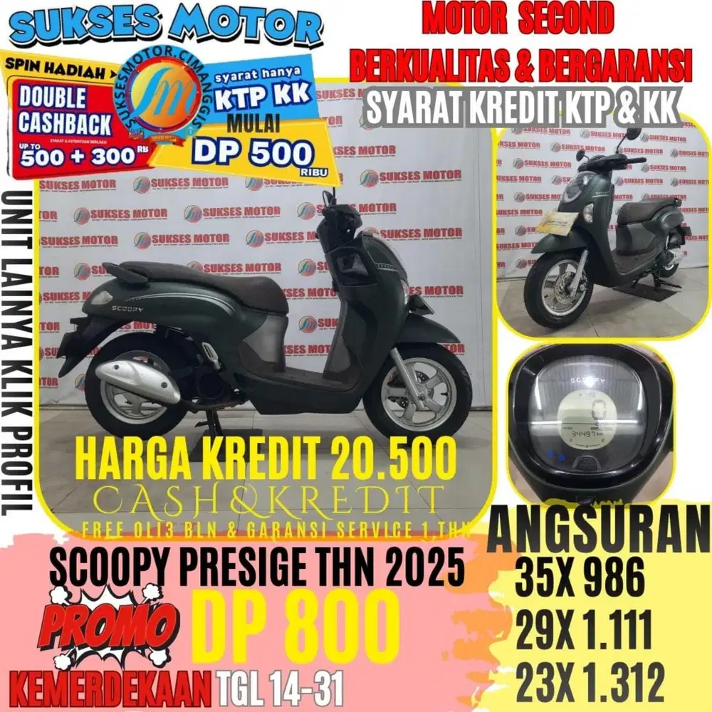 SCOOPY PRESTIGE TAHUN 2025 BERGARANSI CASHBACK UPTO