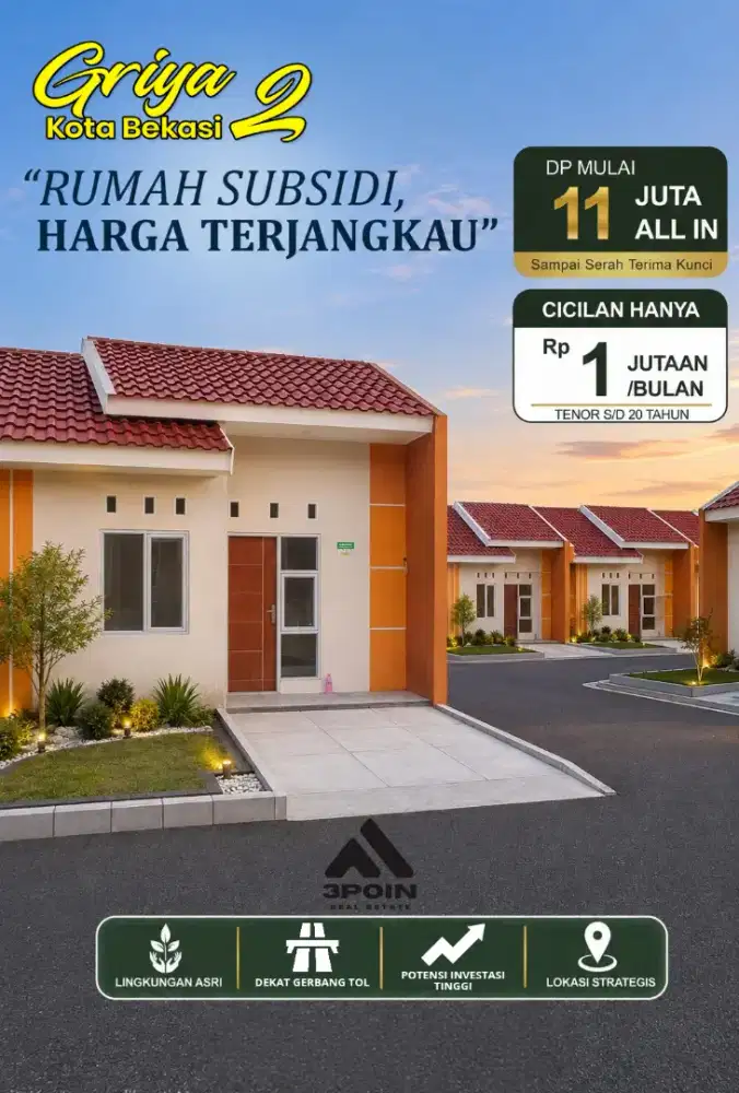 Griya Kota Bekasi Rumah Subsidi paling strategis 15 menit dari stasiun