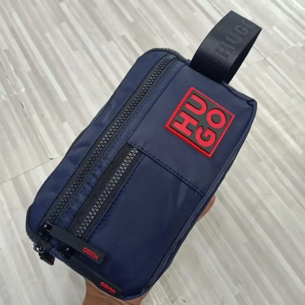 POUCH BAG/HANDBAG HUGO NYLON NAVY IMPORT