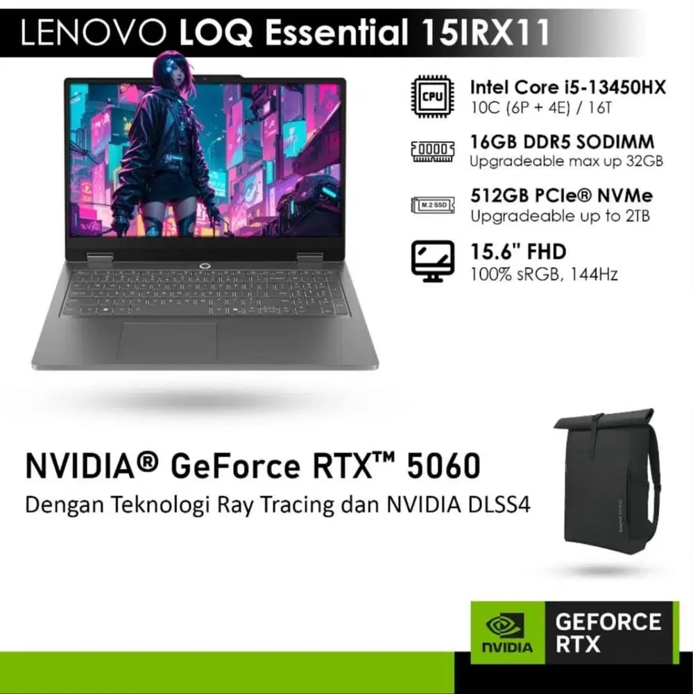 Lenovo LOQ Essential RTX 5060 Gaming Laptop | Garansi 20 Bulan
