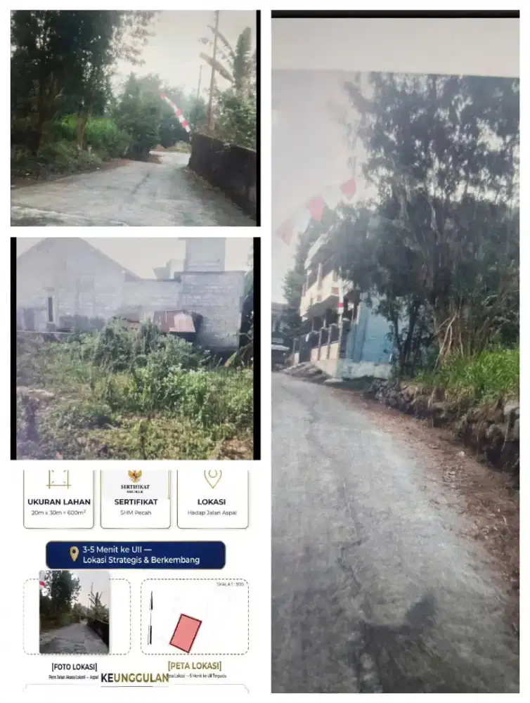 Di jual tanah dekat universitas islam indonesia