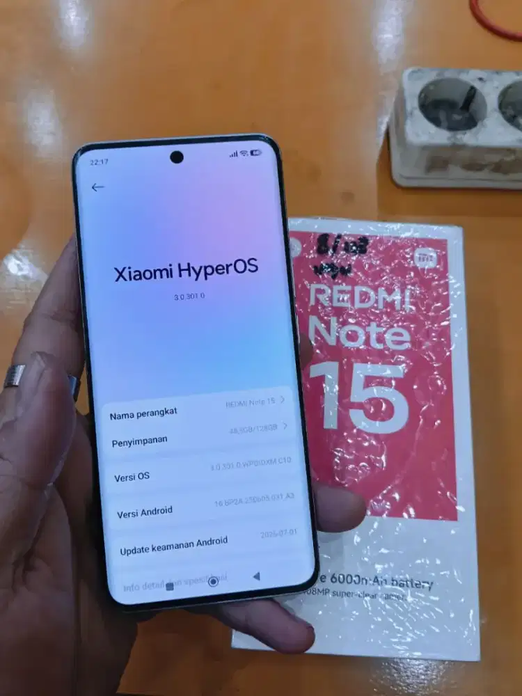 redmi note 15 4G ram8/128 fulset mulus like new garansi ON hrg net