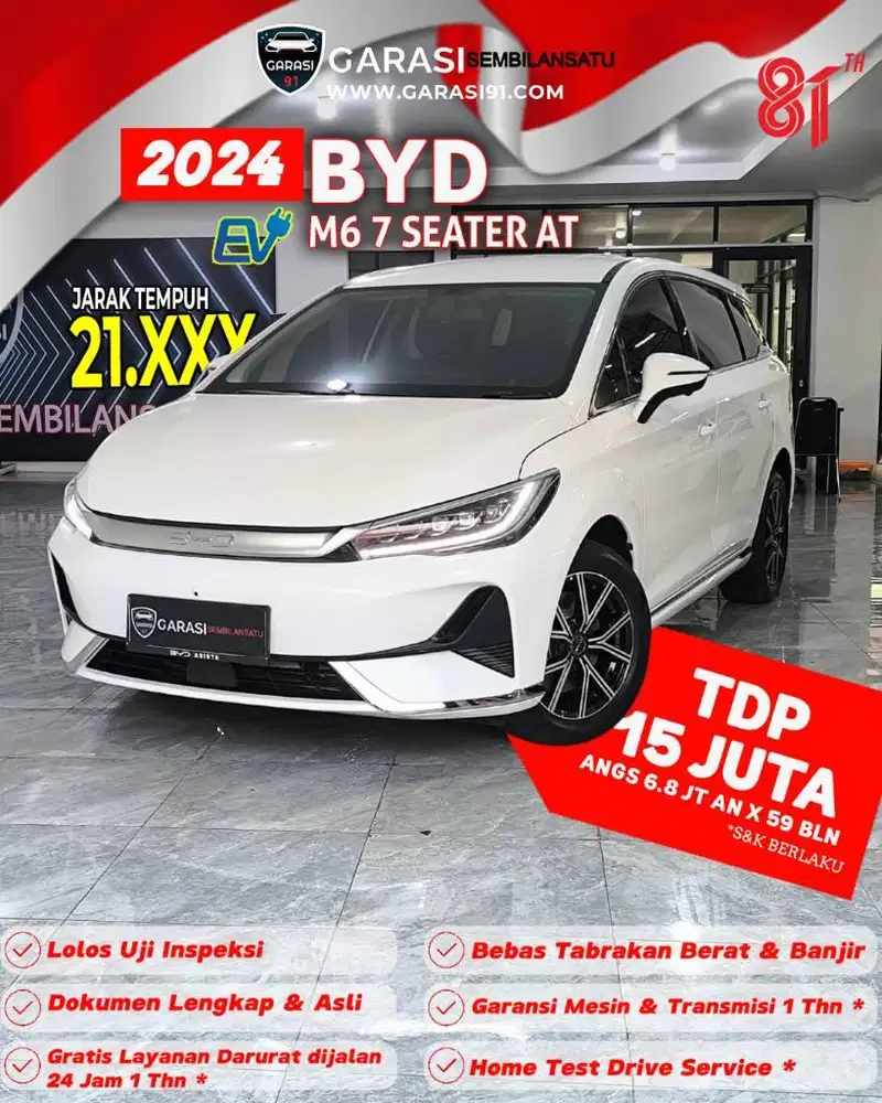 ‼️TDP 15 JT BYD M6 7 seater AT Tahun 2024 km low