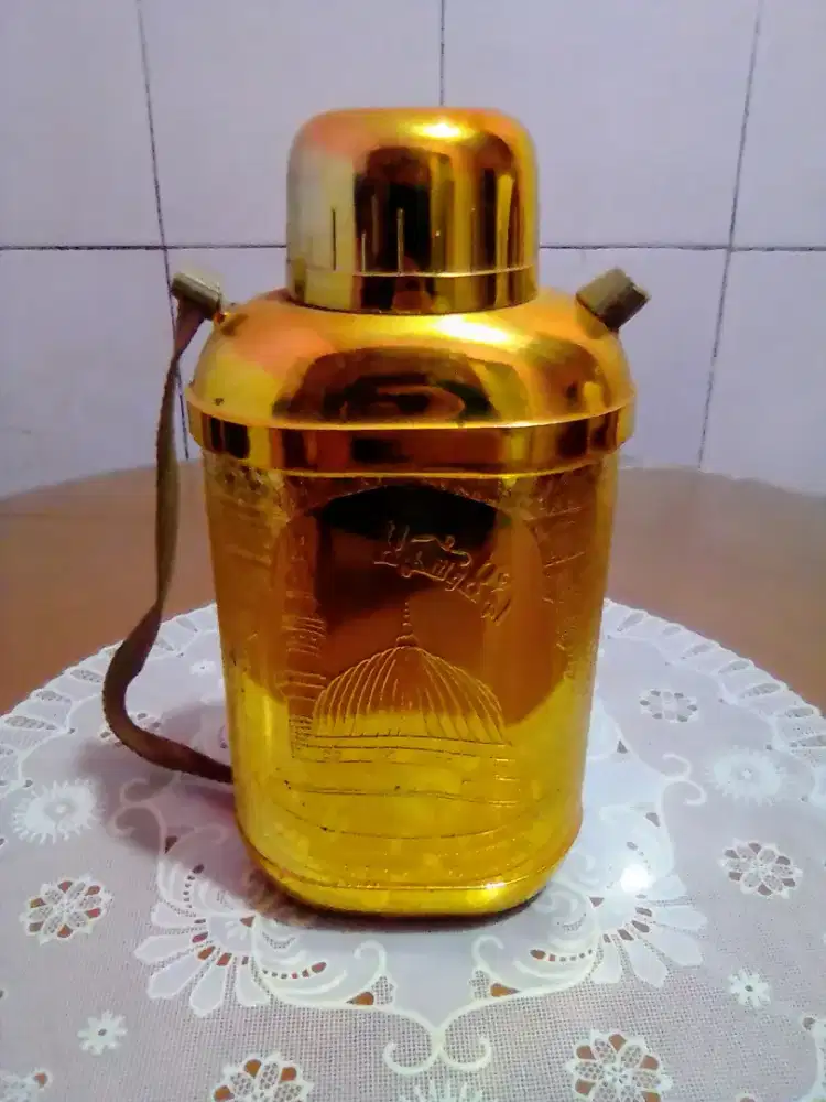 Termos Botol Minum Motif Emas Oleh2 Haji/Umroh