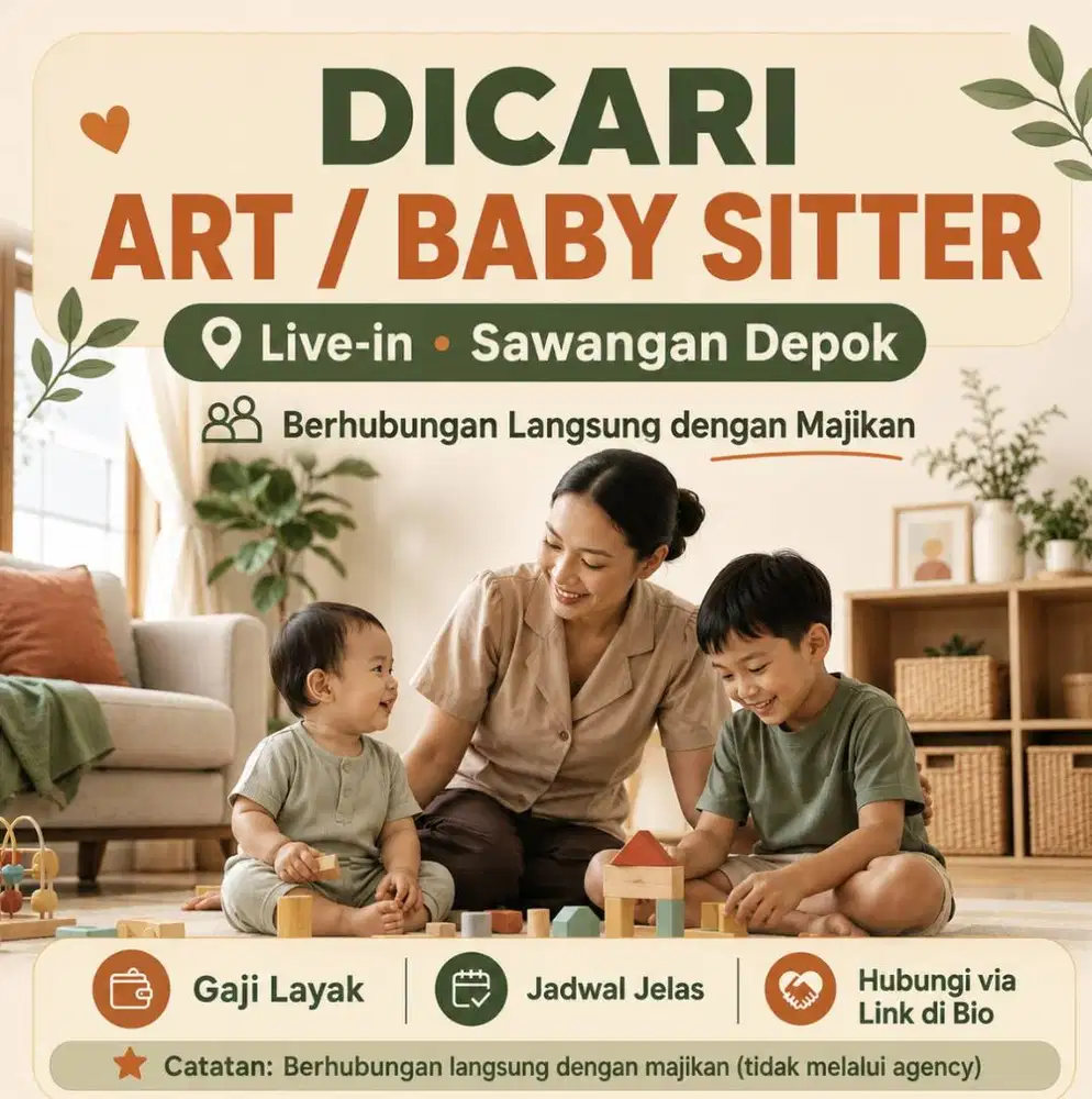 Lowongan Kerja ART atau Baby Sitter Menginap