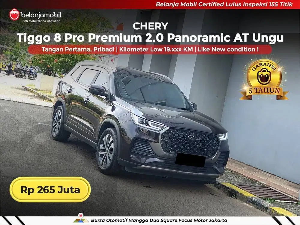 [ KM LOW ] Chery Tiggo 8 Pro Premium 2.0 AT Panoramic 2023/2024