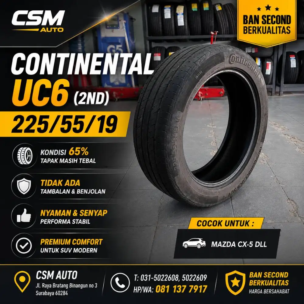 Continental UC6. 225/55/19. Untuk Mazda CX5 dll