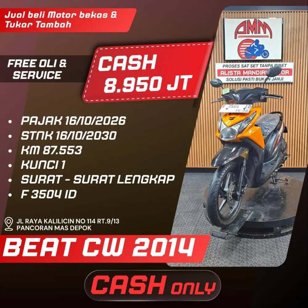 BEAT CW 2014 PAJAK ON BISA TUKAR TAMBAH/BAYAR PAKAI CC/PAYLATER