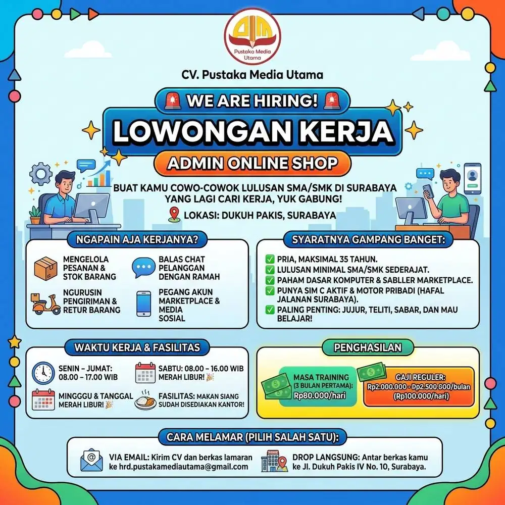 WE ARE HIRING! LOWONGAN KERJA ADMIN ONLINE SHOP