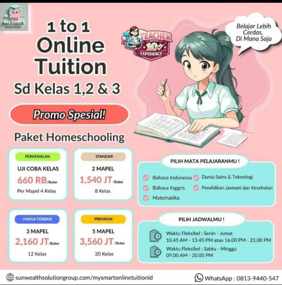 Les Online Privat Murah SD SMP SMA | Mapel Lengkap