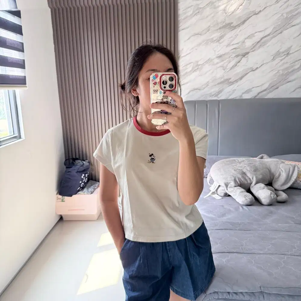 UNIQLO Minnie Mouse Contrast Trim Baby Tee