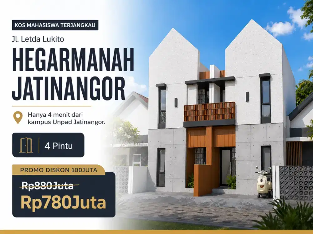 Kos Mahasiswa 4 Pintu Dekat Unpad Jatinangor Hanya 4 Menit Promo Rp780 Juta