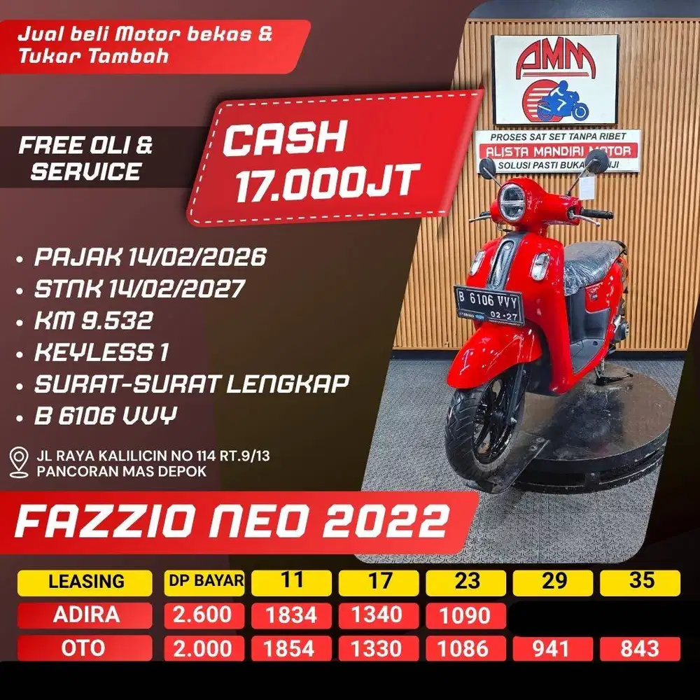 FAZZIO NEO 2022 BISA KREDIT/TUKAR TAMBAH/BISA BAYAR PAKAI CC/PAYLATER