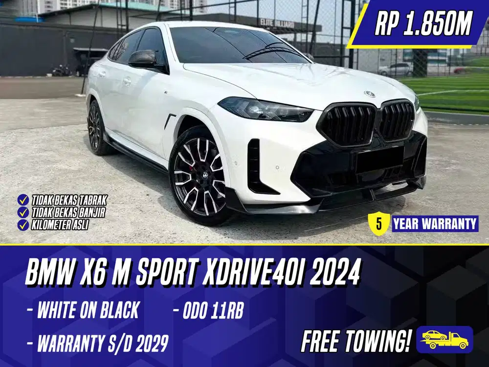 BMW X6 M Sport xDrive40i 2024 White on Black Putih MSport X 6 xDrive