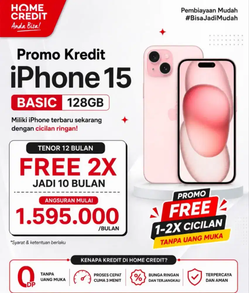 IPHONE 15 CICILAN NON CC FREE 2x Angsuran