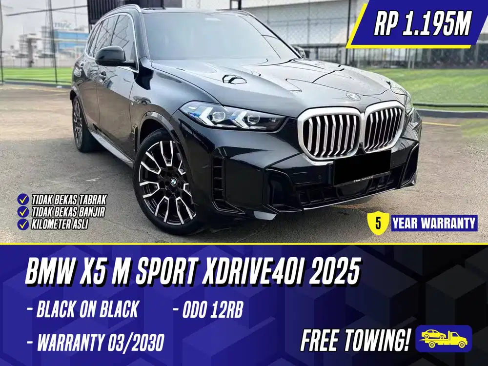 BMW X5 M Sport xDrive40i 2025 NIK 2024 Black Hitam MSport xDrive