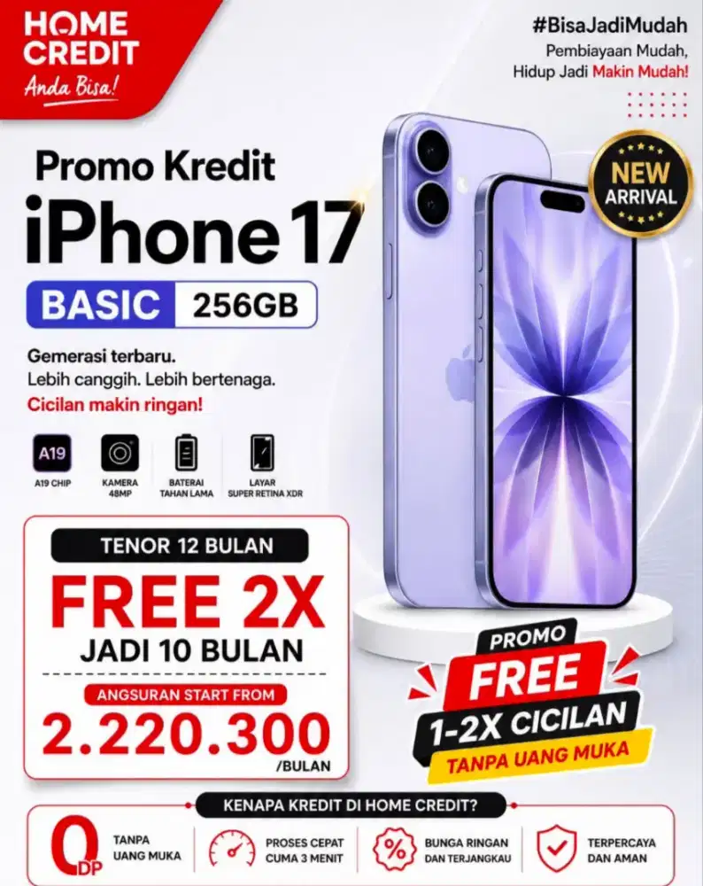 IPHONE 17 CICILAN NON CC FREE 2x Angsuran