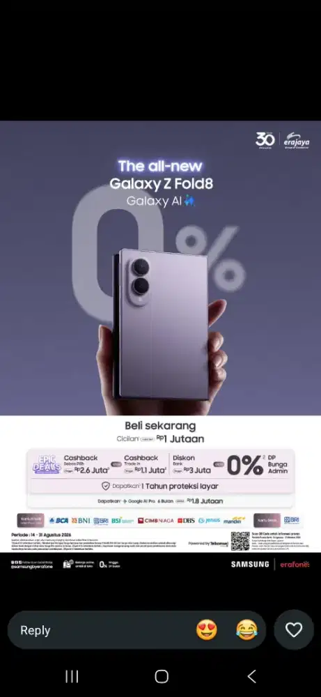 PROMO Z FOLD 8 (12/256) TERBARU Cicilan mulai 1 jutaan saja
