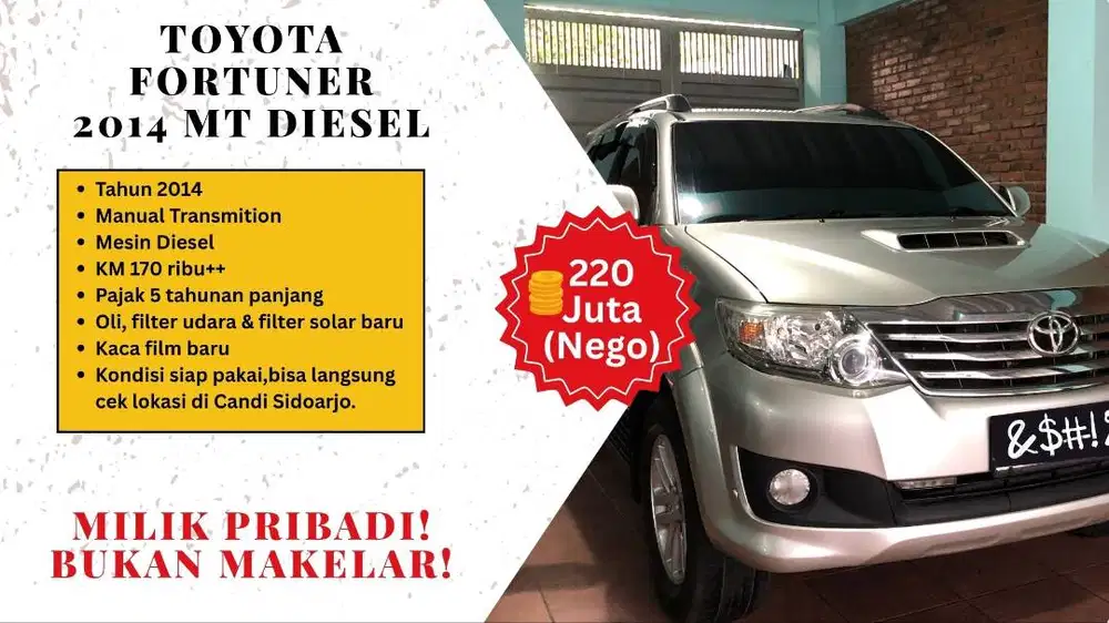 Toyota Fortuner 2014 Diesel Turbo Manual