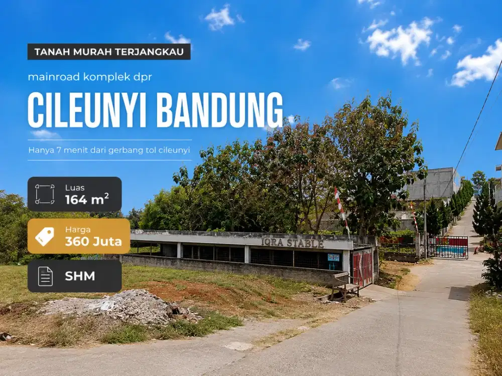 Tanah Cocok Bangun Rumah Rp360 Juta Komplek DPR Cileunyi Bandung 164 m² SHM