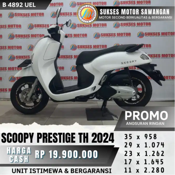 HONDA NEW SCOOPY PRESTIGE TH 2024 PUTIH KEYLES MULUS BISA CASH KREDIT
