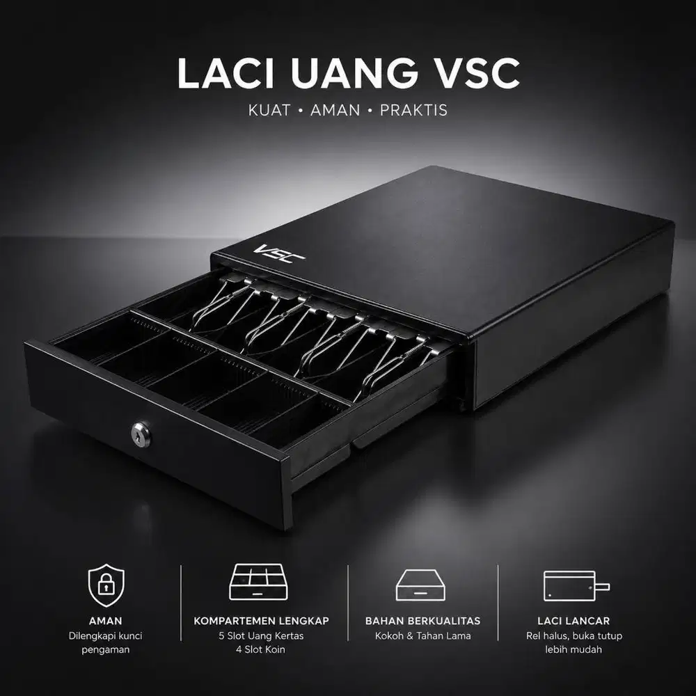 cash drawer VSC CD 330 mini 37 x 33 RJ-11 5KG