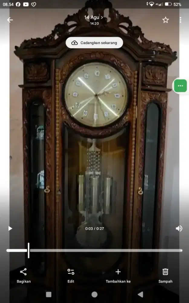 Jam Lemari Hias Kayu Jati