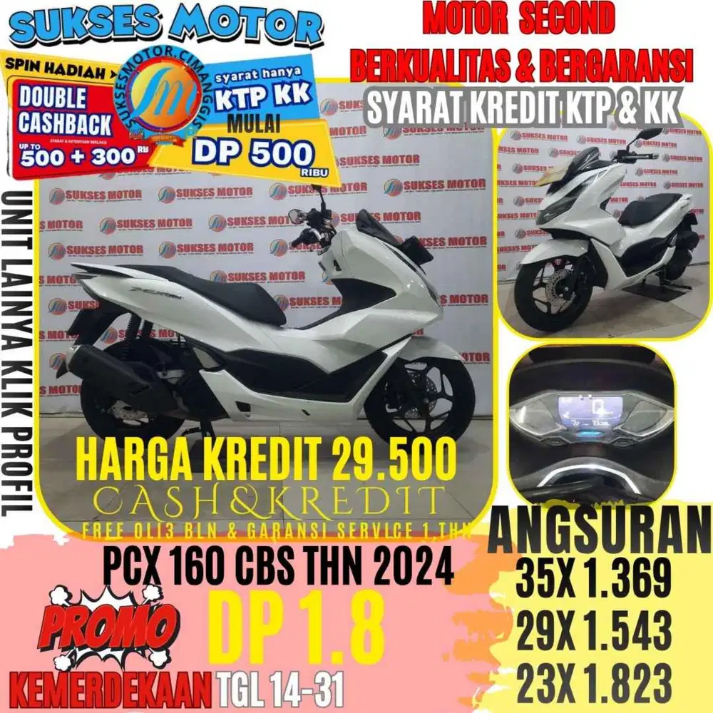 PCX 160 CBS TAHUN 2024 BERGARANSI CASHBACK UPTO 3OORBUAN