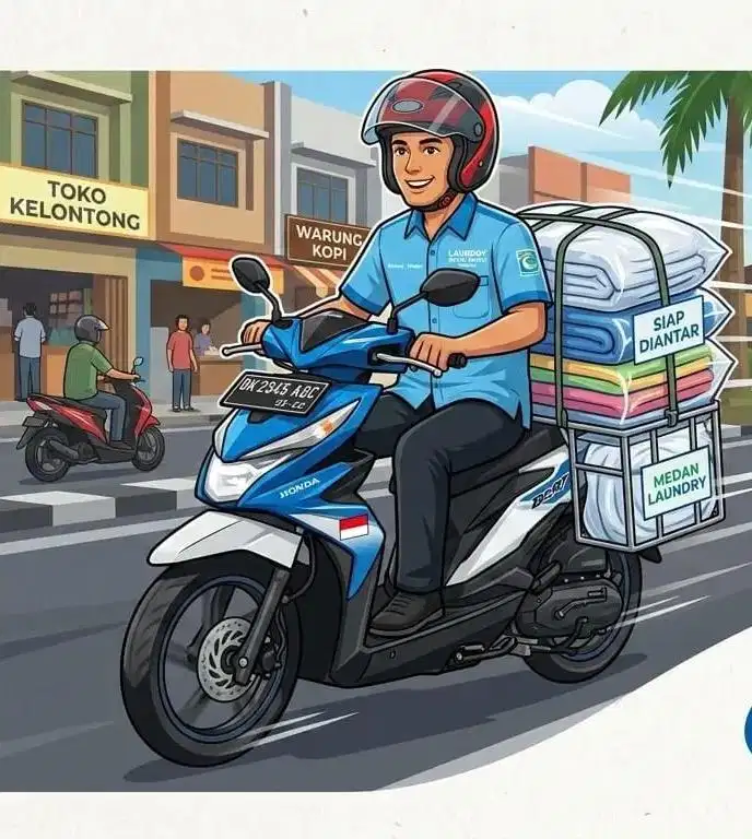 Kurir motor antar / jemput laundry dan paket
